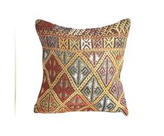 Einzigartige handgefertigt Bezug Kelim Kopfkissen mehrere Designs 100% gewebte Türkei Authentic Boho Home Deco Kissen Colorful Fall versteckter Reißverschluss 16 × 40,6 cm/40 × 40 cm, Wolle und Wollgemisch, Disfruta, 16x16 inches / 40×40 cm aprox