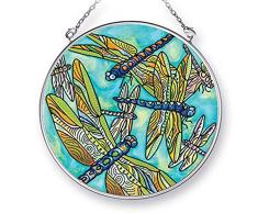 Amia Libelle Gathering, handgemaltes Glas Kreis Sonnenfänger, 4–1/5,1 cm, 42443