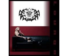 INDIGOS 4052166039055 Wandtattoo w169 Gesicht, Sonne, Tribal Wandaufkleber, 96 x 72 cm, gold