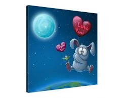 Picanova – Baloon Bunny 80x80cm – Premium Leinwanddruck – Kunstdruck Auf 2cm Holz-Keilrahmen Für Schlaf- Und Kinderzimmer – Kinder Kollektion Von TooshToosh