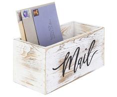 MyGift Rustikaler Briefkasten aus Holz Country Rustic Whitewashed