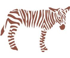 INDIGOS 4250380595313 Wandtattoo W056 Zebra Afrika 80 x 52 cm, braun