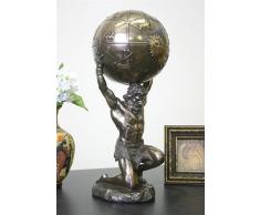 UNICORN STUDIO Atlas Holding World Griechische Statue und Schmuckkästchen, bronzefarben