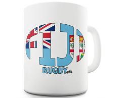 TWISTED ENVY Lustige Kaffee Tasse Becher Fiji Rugby Ball FlagKeramiktasse