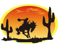 Indigos 4051719803655 Wandtattoo ME055 Cowboy Pferd Wilder Westen Sonnenuntergang 96 x 66 cm
