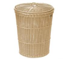Saleen 02017030101 Wäschekorb - Tonne mit Deckel, circa 46 x 55 cm, hellbeige