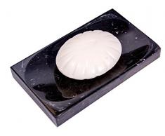 Rechteckig Seifenschale, natürlicher Marmor, handgefertigt, 15x9 cm