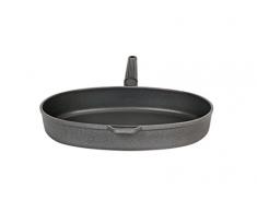 SKK 26814 Titan Induction, Guss-Fischpfanne 38 x 26cm, antihaft-beschichtete Pfanne, induktionsgeeignet, keramisch verstärkt, mit abnehmbarem Griff, Backofen-fest, Made in Germany