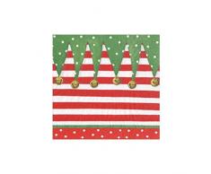 Caspari Entertaining Weihnachtsstrumpf mit gestreiftem Cocktail Servietten, Mehrfarbig, 20 Stück