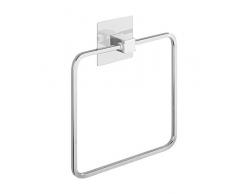 WENKO Turbo-Loc® Edelstahl Handtuchring Quadro - Befestigen ohne bohren, Edelstahl rostfrei, 16.5 x 19.5 x 3.5 cm, Chrom