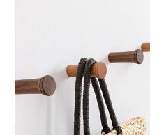 HomeDo 5 Stück Holz-Wandhaken, Hutständer, Kleiderhaken, Wandmontage, dekorative Haken, einzelner Organizer für Hut, Handtuchhalter, Schwerlasthaken Round3.5-cherry-4pack
