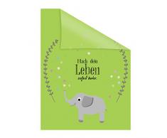 Lichtblick Fensterfolie 100 x 100 cm mit Motiv Elefant - Grün, Selbstklebender Sichtschutz ohne Bohren, blickdichtes Fensterdekor, für alle Glasflächen