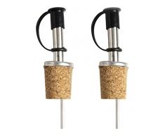 Excelsa Schneidebretter Packung 2 Stöpsel Universal aus Kork für Öl, Kork, Kork, 2 x 2 x 9.5 cm