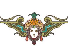 Indigos 4051719729733 Wandtattoo MF143 stylisches Ornament Tribal Gesicht 96 x 46 cm