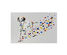 Sieben Wand Arts – 100% Hand bemalt Ölgemälde Animal Schelmische Hund Funny Kunstwerk für Home Decor (61 x 91,4 cm, Blowing Bubbles)