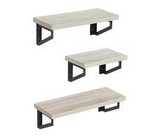 Americanflat Treibholzregal – Wandmontage – Set von 3 – Ausstellungsleisten für Schlafzimmer, Badezimmer, Wohnzimmer, Küche und Büro