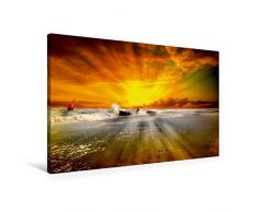 Premium Textil-Leinwand 90 x 60 cm Quer-Format Friesland - verzauberte BIlder einer Landschaft an der Nordsee | Wandbild, HD-Bild auf Keilrahmen, Fertigbild auf hochwertigem Vlies, Leinwanddruck von Peter Roder