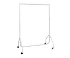 The Shopfitting Shop Robuster Kleiderständer, ca. 600 cm lang x 1,5 m hoch, 32 mm Stahlrahmen, Weiß
