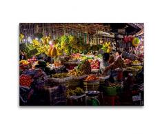 Premium Textil-Leinwand 120 x 80 cm Quer-Format Märkte Kambodschas | Wandbild, HD-Bild auf Keilrahmen, Fertigbild auf hochwertigem Vlies, Leinwanddruck von Fotografie Petra + Harald Neuner