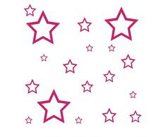 Kleb-drauf 18 Sterne-Aufkleber zur Dekoration von WÃ¤nden, Glasprodukten, Fliesen