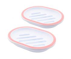 Topsky Seifenschale mit Abfluss, Seifenhalter, Seifenreter, einfache Reinigung, trocken, stoppt Pilzseife weiß