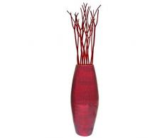 Uniquewise Bodenvase aus Bambus, 70 cm, Rot