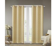 Comfort Spaces Windsor bedruckter Fenster-Vorhang mit Ösen Oben, Verdunkelungsvorhang, 229 cm, Ogee Yellow