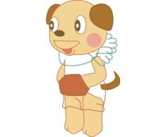 INDIGOS 4051719940183 Wandtattoo MD281 sÃ¼Ãe Puppe als Hund verkleidet 40 x 21 cm, bunt farbig