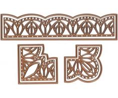 Sue Wilson indonesische Collection Stanzform für Bordüren und Ecken, 19 x 10 x 0,7 cm, silberfarben