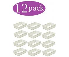 YBM HOME ybmhome Kunststoff Colorful Aufbewahrung Supply Korb für Office Schublade, Regal Desktop, Home Junk Schubladen Küche Pantry Oder, – Mülleimer für Büro Zuhause und Schule Klassenzimmer Weiß