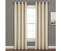 Lush Decor Vorhang aus Kunstleinen, Blickdicht, mit Ösen, 213,4 x 132,2 cm, Weizenfarben