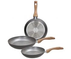 Tognana V779133GRST Pfannenset 20 + 24 + 28 cm Great Stone Grau, Aluminium geschmiedet