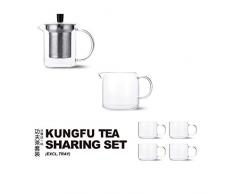Capacita WS1 chinesisches Kungfu Teeset x 1, Borosilikatglas, Advanced Edelstahl