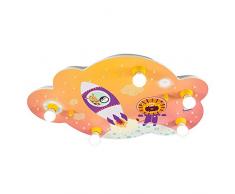 Elobra Kinderlampe Bildwolke Little Astronauts Escape, LED Nachtlicht Deckenleuchte, Holz, orange