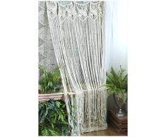 HiPlus Makramee-Vorhänge für Tür, Fenster, Schrank, Raumteiler, Hochzeitshintergrund, Wanddekoration, 84 x 178 cm