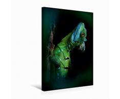 Premium Textil-Leinwand 30 x 45 cm Hoch-Format Basilisk eine Echse,die auch auf dem Wasser laufen kann. | Wandbild, HD-Bild auf Keilrahmen, Fertigbild auf hochwertigem Vlies, Leinwanddruck von Heinz Schmidbauer