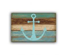 ALAGO Nautische Mandala Fußmatten für Eingangstür, für drinnen und drinnen, Badezimmer, Küche, Schlafzimmer, Eingangsbereich, rutschfestes Gummi, niedriges Profil 18 x 30 Rustikal