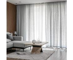 Home Brilliant Vorhang aus Leinen, halbdurchsichtig, für Schlafzimmer, Schrank und Vorhänge Modern W 54 x L 84 hellgrau