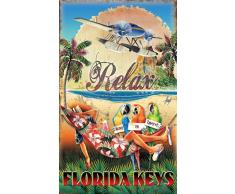 Northwest Art Mall jm-6696 RXH Florida Schlüssel Relax Hängematte 27,9 x 43,2 cm Print von Künstler Jim MAZZOTTA