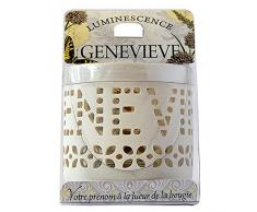 Die carterie 76009065 Genevieve Windlicht, Teelicht Porzellan weiß 11,1 x 7 x 7 cm