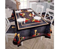 Petti Artigiani Italienische Tischdecke, schmutzabweisend, für Küchentisch 140x240 cm Pasta 1