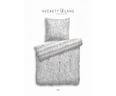 Heckett Lane Mako-Satin Wendebettwäsche Issey 155x220 (80x80) Hellgrau