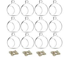 Sfeexun Glas-Teelichthalter Globe Pflanzenterrarien/Glaskugeln für Luftpflanzen/Teelichthalter für Zuhause, Dekoration für drinnen und draußen, Garten, DIY-Geschenke 9 Pcs + 3 Pcs Without 2