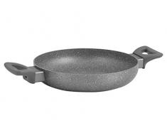 H+H Stone Bratpfanne, Antihaft mit Boden geeignet für Induktion Kochfeld, grau, 28 cm