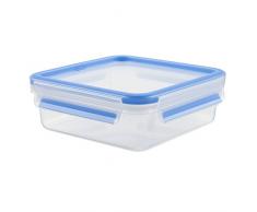 Tefal Master Frischhaltedose für Lebensmittel, rechteckig, transparent/blau, Plastik, transparent/blau, 0.85 Litre