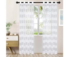 Superior Dalisto Gardinen-Set, mit Ösen, 132 x 274 cm, Weiß, 2 Stück