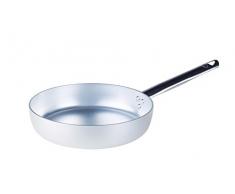 Pentole Agnelli Töpfe Lämmer Bratpfanne aus Aluminium glatt, Tubular Griff aus Edelstahl, Silber, 28 cm