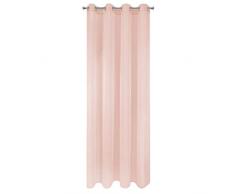 Design91 Glatt Transparent 8 Ösen Weich Vorhänge Gardinen Modern Schlicht Schlafzimmer Kinderzimmer Wohnzimmer, Rosa, 140X250cm