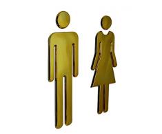 Z-Color ® Modernes Acryl-Schild, für Damen und Herren, Selbstklebende Rückseite, für Badezimmer Gold