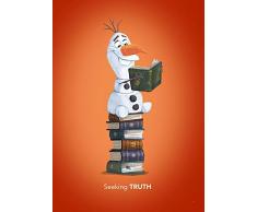 Komar Disney Wandbild Frozen Olaf Reading | Kinderzimmer, Babyzimmer, Dekoration, Kunstdruck | ohne Rahmen | WB068-50x70 | Größe: 50 x 70 cm (Breite x Höhe)